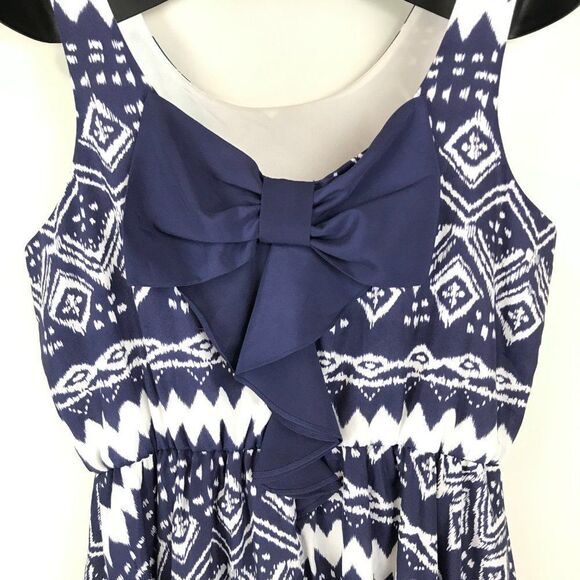 Sequin Hearts Sleeveless Fit & Flare Dress Juniors' Large Scoop Neck Bow Lined - Picture 4 of 10